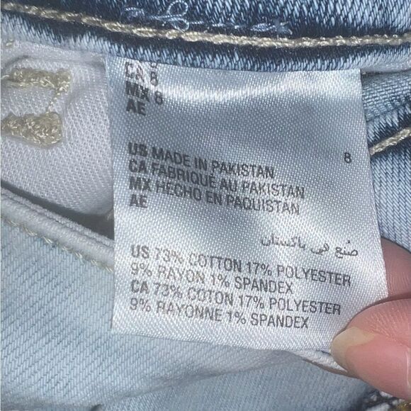 INC Women's Mid Rise Distressed Skinny Jeans Light Indigo 8/29 NWT - Picture 5 of 8